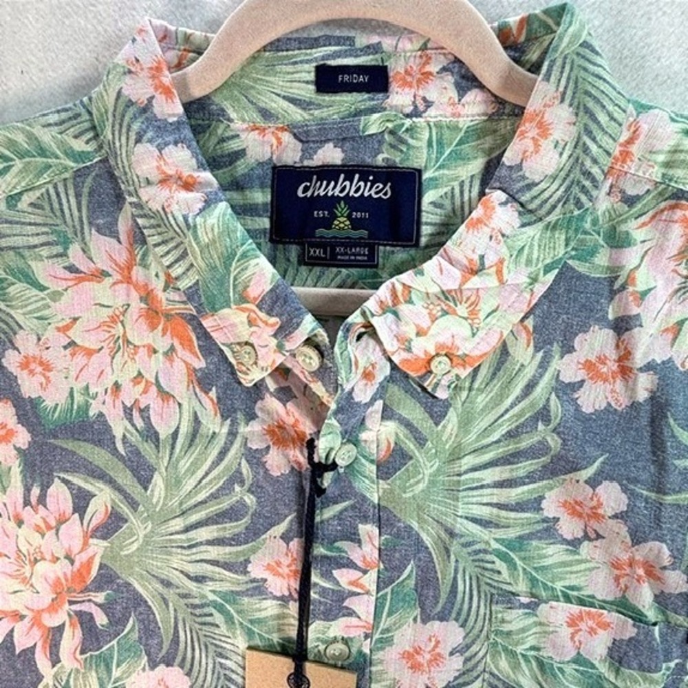 Chubbies The Garden State Resort Weave Friday Shirt XXL Button Down Short Sleeve